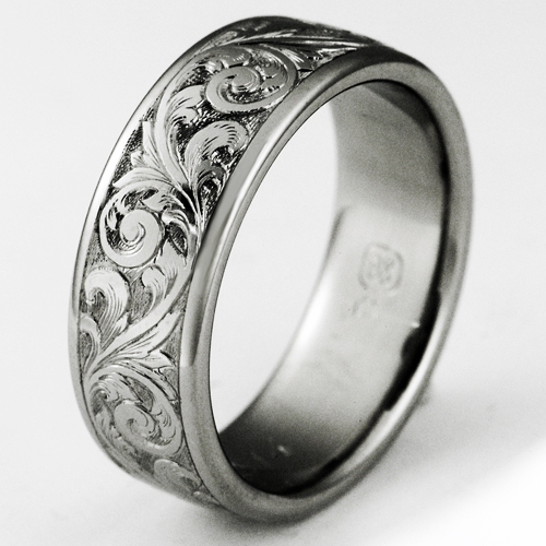 exeter 1 titanium ring with scrollwork titanium wedding rings handcrafted by exotica jewelry - Titanium Wedding Rings exeter 1 titanium ring with scrollwork titanium wedding rings handcrafted by exotica jewelry - Titanium Wedding Rings