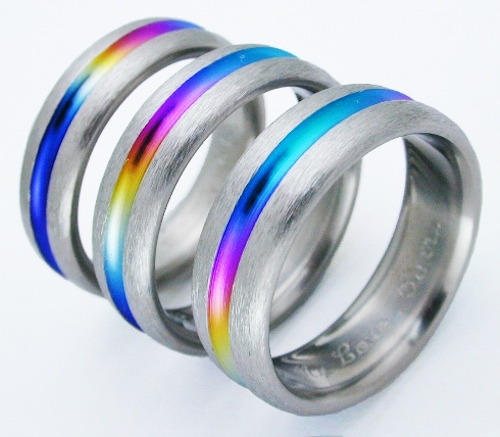 bayou titanium ring with rainbows titanium wedding rings handcrafted by exotica jewelry - Rainbow Wedding Rings bayou titanium ring with rainbows titanium wedding rings handcrafted by exotica jewelry - Rainbow Wedding Rings