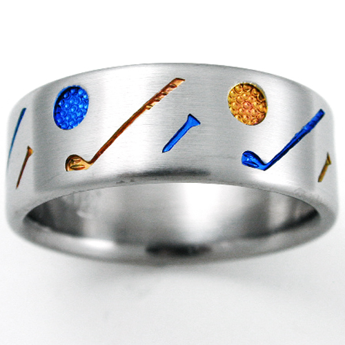 honderd nakoming Coöperatie Double Eagle titanium ring with golf theme | Titanium Wedding Rings, Handcrafted by Exotica Jewelry honderd nakoming Coöperatie Double Eagle titanium ring with golf theme | Titanium Wedding Rings, Handcrafted by Exotica Jewelry