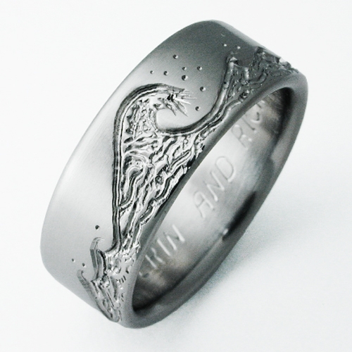 Eastbourne 3 Anium Ring With Waves Wedding Rings Eastbourne 3 Anium Ring With Waves Wedding Rings Handcrafted By Exotica Jewelry