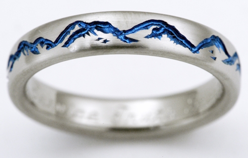 Montclair 2 Anium Ring With Mountains Wedding Rings Montclair 2 Anium Ring With Mountains Wedding Rings Handcrafted By Exotica Jewelry