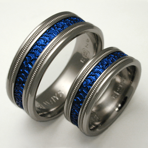 Nikolai Set Anium Ring With Niobium Wedding Rings Nikolai Set Anium Ring With Niobium Wedding Rings Handcrafted By Exotica Jewelry
