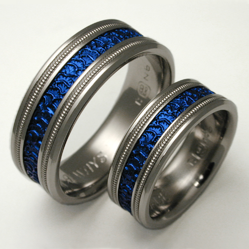 set titanium ring with niobium | Titanium Wedding Rings, by Exotica