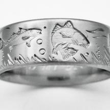 Ring shown is 8mm, size 10.25. Titanium Wedding Ring by Exotica Jewelry