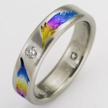 Ring shown is 5mm wide, size 9.5. Titanium Wedding Ring by Exotica Jewelry