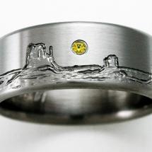 Ring shown is 9mm, size 12. Titanium Wedding Ring by Exotica Jewelry