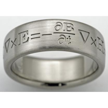 Custom Math Ring Equations-Maxwell titanium ring with math | Titanium Wedding Rings ...