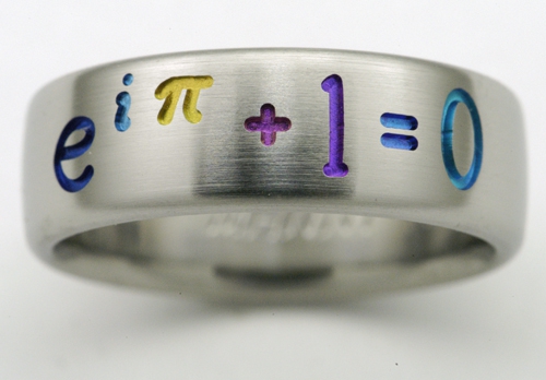 Equations-Euler 1 titanium ring with math | Titanium Wedding Rings ...
